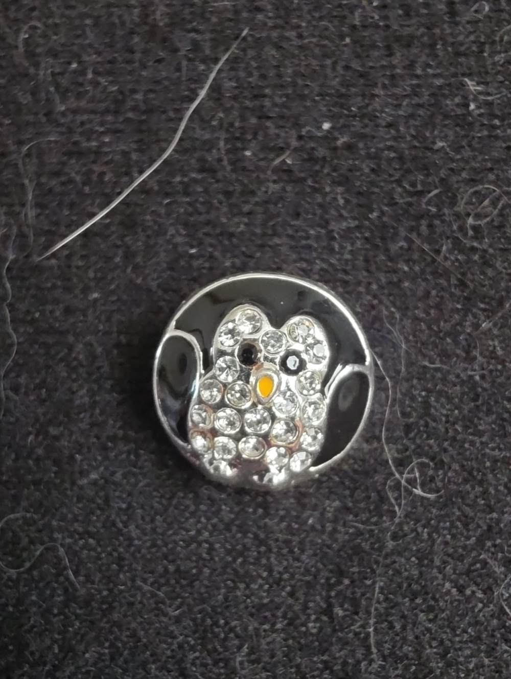 STYLE DOTS - Original - Crystal  Penguin Snap - Silver and Black